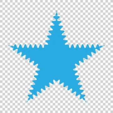 Blue star shape with jagged edges on white background Stock Illustration