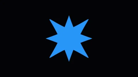 Blue Star Shape Scaling Animation - Pulsing Minimalist Motion Graphic 4K Loop Stock Footage 327825918