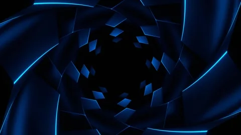 Blue Star Shape Spiral Background VJ Loop in 4K Stock Footage 263649865
