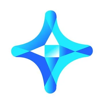 Blue star shaped rhinestone. Vector isolated on white. Stock Illustration