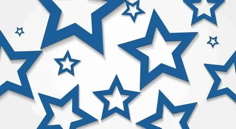 Blue star shapes on white background Stock Illustration