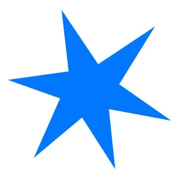 Blue star spark shape vector icon, sparkle symbol, kids drawing, festive shine Stock Illustration