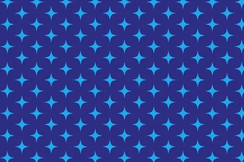 Blue star sparkle pattern . Starry night sky background . Vector illustration Stock Illustration