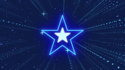 Blue Star Tunnel in Space Background Video Animation. Flying stars and sparks. Video stock 280976065