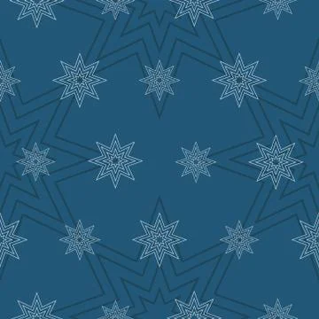 Blue star vector seamless pattern	 イラスト素材