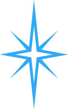 Blue star on white background. Vector illustration. Stock Illustration