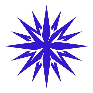 Blue starburst geometric design with sharp points Stock Illustration