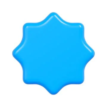Blue Starburst Shape Icon Stock Illustration
