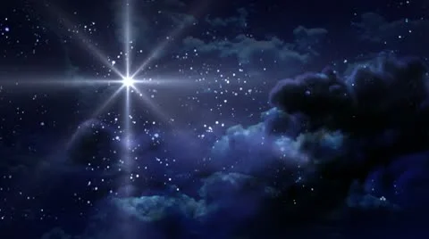 Blue Starry Night stay for Christmas Eve HD Stock Footage