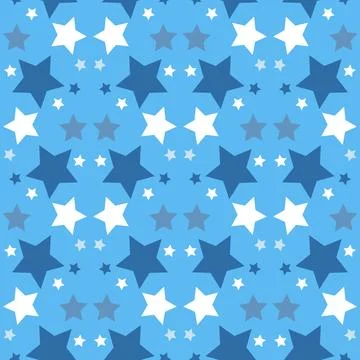 Blue starry sky seamless pattern, background with star for textile Stock Illustration