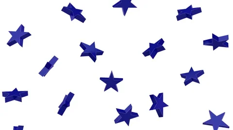 Blue stars falling on white background with alpha channel 库存影片 906236