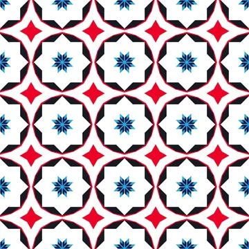 Blue stars pattern on red background in varying shades Stock Photos