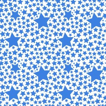 Blue stars on white, seamless pattern Stock Illustration