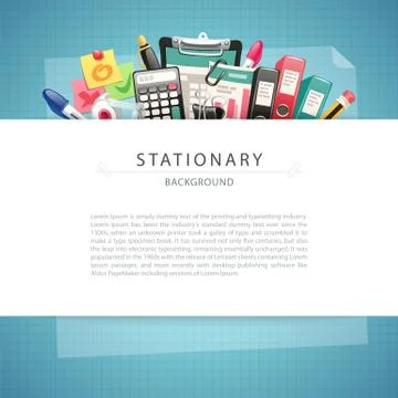 Blue Stationary Background with Copy Space Stock Illustration