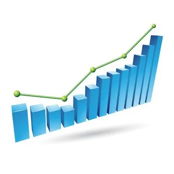 Blue Stats Graph Stock Illustration