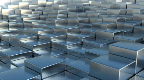 Blue steel cubes backdrop Video stock 4682351