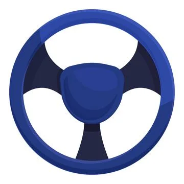 Blue steering wheel providing control while driving Illustration