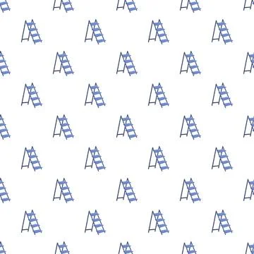 Blue step ladder pattern on white background Stock Illustration