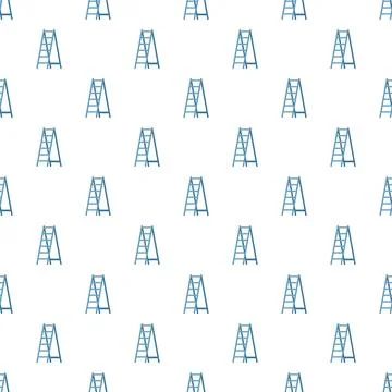 Blue step ladder tool seamless pattern background Stockillustratie