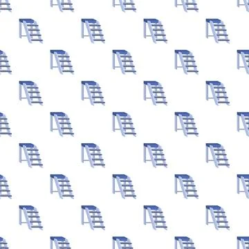 Blue stepladder pattern repeating on white background 스톡 일러스트
