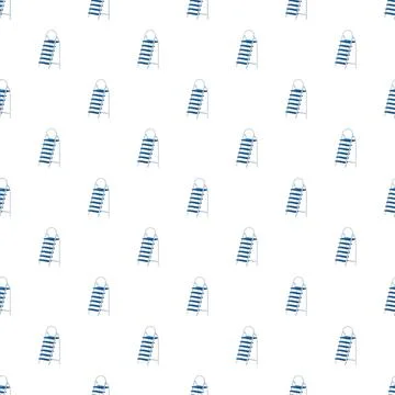 Blue stepladders repeating seamless pattern on white background Stockillustratie