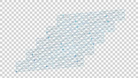 Blue Stepped Computing Architecture Isolated on Transparent Background Stock Illustration