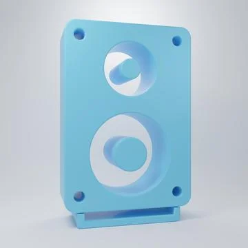 Blue Stereo speaker icon isolated on grey background. Sound system speakers.. Stock Illustration