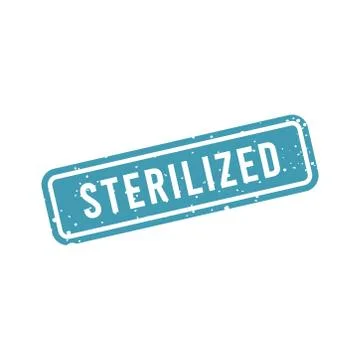 Blue sterilized stamp. 库存插图