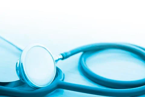Blue stethoscope isolate on white background Stock Photos
