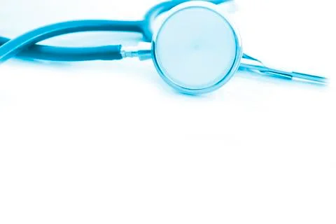Blue stethoscope isolate on white background Stock Photos
