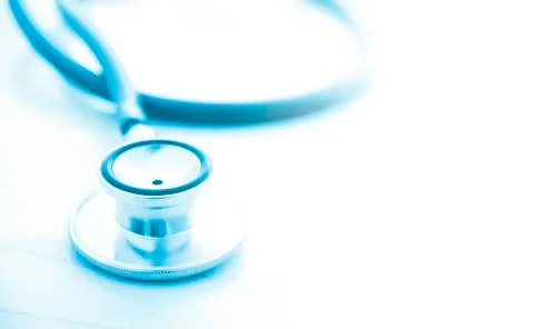 Blue stethoscope isolate on white background Stock Photos