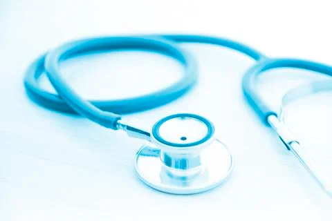 Blue stethoscope isolate on white background Фото