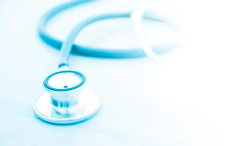Blue stethoscope isolate on white background Stock Photos