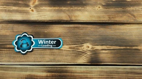 Blue sticker winter loading and hat Stock Footage 120432962