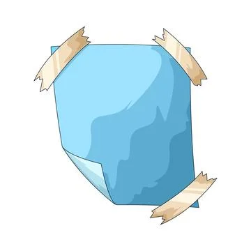 Blue Sticky Note With Adhesive Tape illustration Stock Illustration