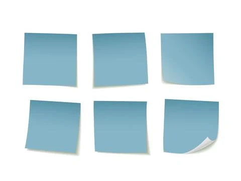 Blue Sticky Notes Set. Suitable For Notes, Advertising, and Other, Vector I.. 스톡 일러스트