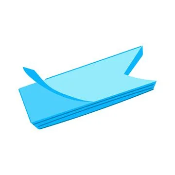 Blue sticky notes stack forming arrow shape Stock Illustration