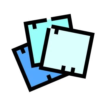 Blue sticky notes stack icon illustration concept Stock Illustration