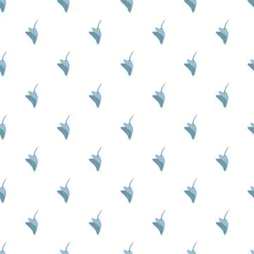 Blue stingray repeating pattern on white background Illustrazione stock