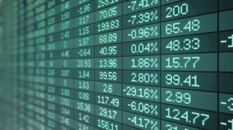 Blue Stock Market Ticker Moving Up Loop Stock Footage