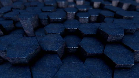 Blue Stone Hexagons Stock Footage 284341922