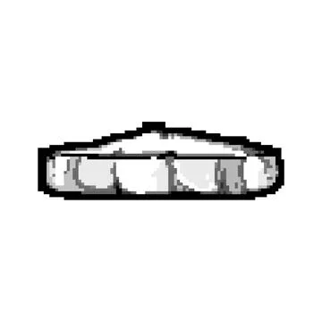 Blue stone platform pixel art vector illustration Stock Illustration
