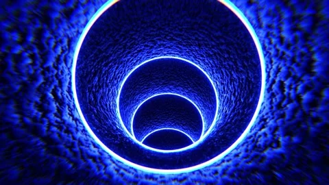 Blue Stone Tunnel VJ Loop Stock Footage 165126239