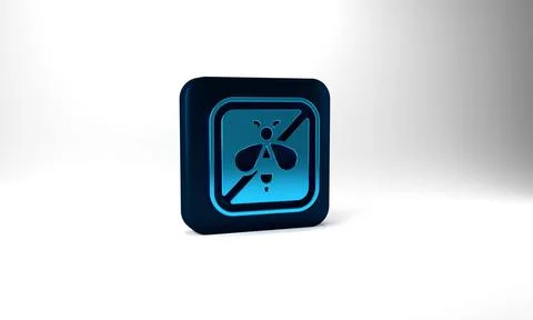 Blue Stop bee icon isolated on grey background. Sweet natural food. Honeybee or Illustrazione stock