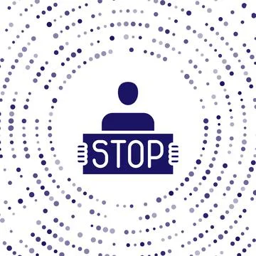Blue Stop war icon isolated on white background. Antiwar protest. World peace Stock Illustration