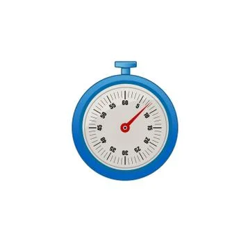 Blue stopwatch clock icon on white background. Stock Illustration