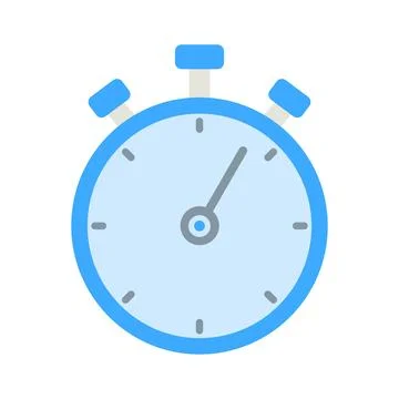 Blue Stopwatch Icon Flat Style Illustration Stock Illustration