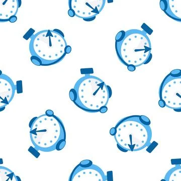 Blue Stopwatch Pattern Symbolizing Time Management and Deadline Stock-Illustration