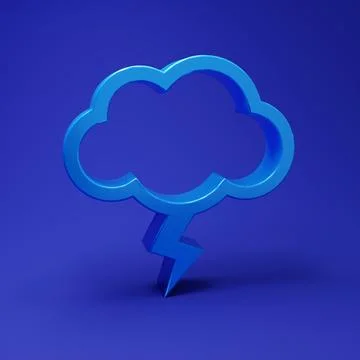Blue Storm icon isolated on blue background. Cloud and lightning sign. Weat.. Stock Illustration