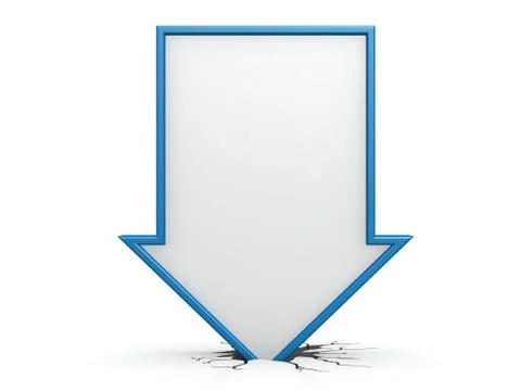 Blue straight arrow down Stock Illustration
